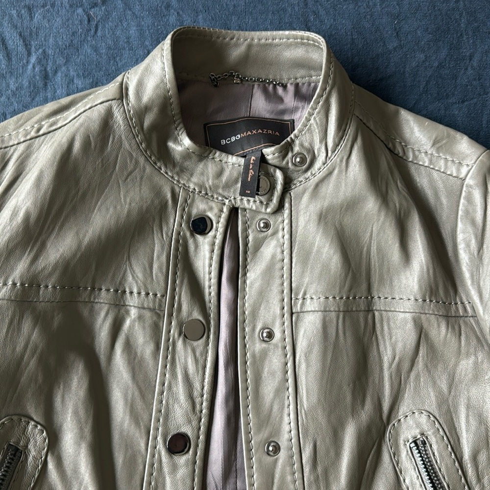 Very cute cropped leather jacket - great for petite frames